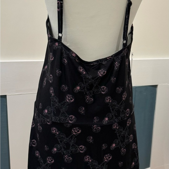 Too Fast Rose & Pentagram Print Black Mini Dress | Goth | NWT - Picture 2 of 4